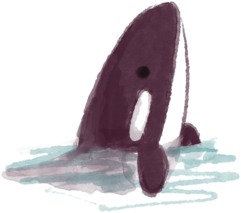Watercolor orca